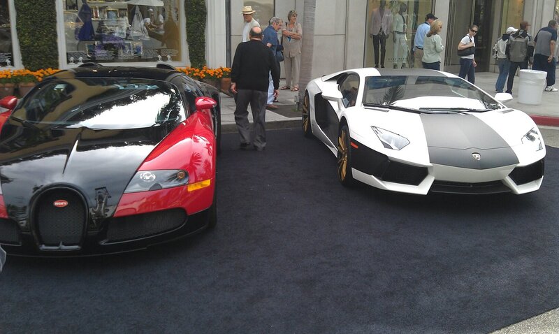Supercars on display