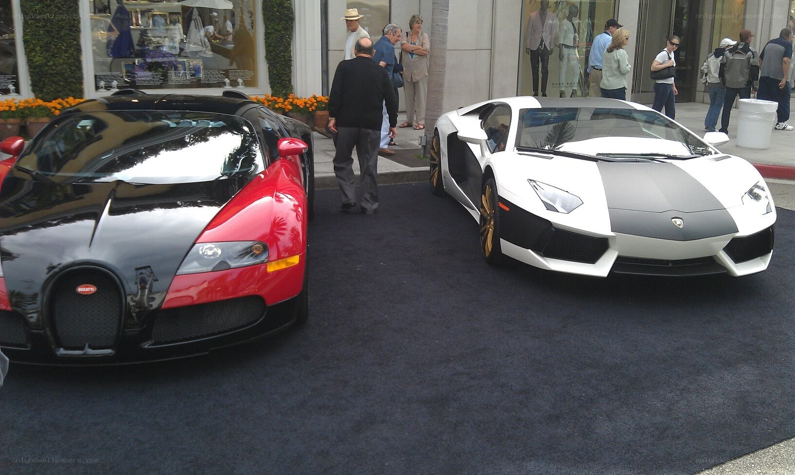 Supercars on display