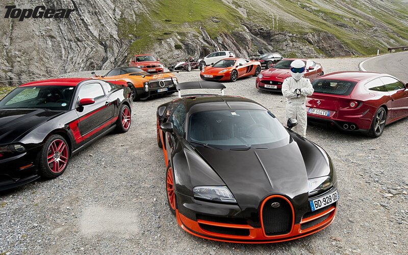 Supercars on Mountain Road — Black