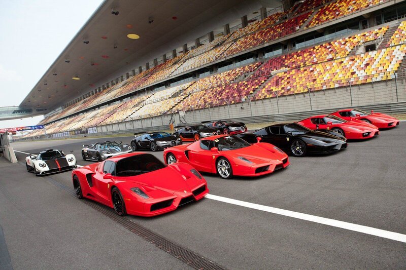 Supercars on Racetrack — Red