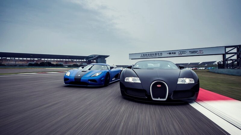 Supercars on Racetrack