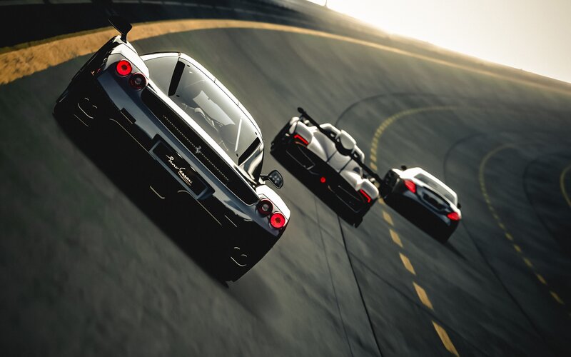 Supercars racing on a track