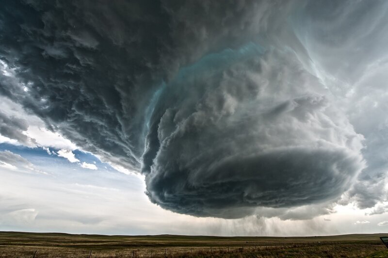 Supercell Thunderstorm — Gray, Dramatic, Afternoon, Photograph, Clouds