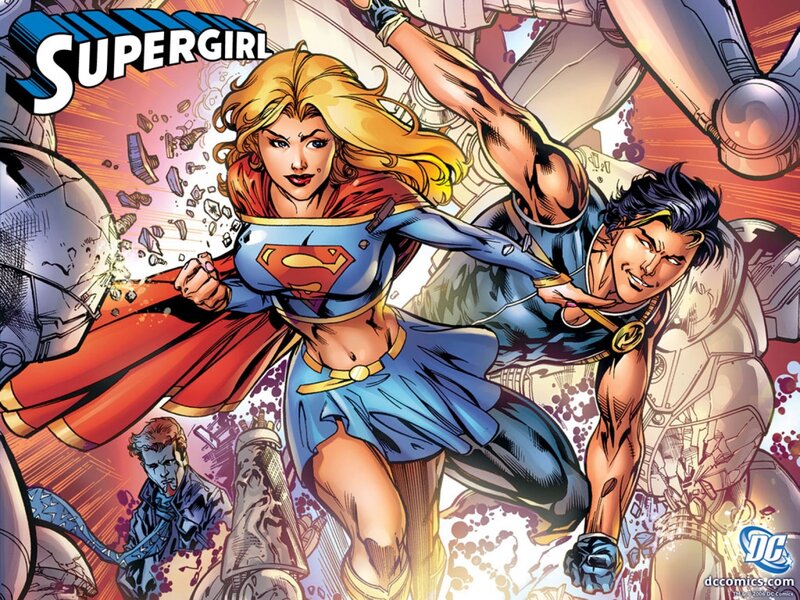 Supergirl and a Male Hero