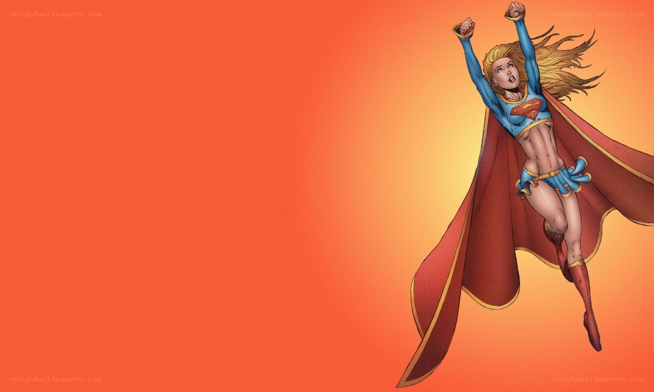 Supergirl flying in action