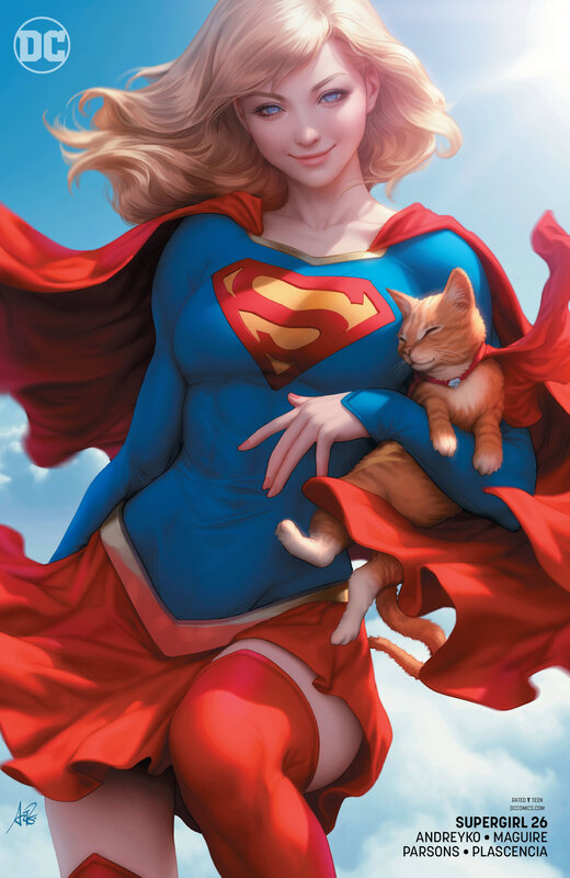 Supergirl Holding a Cat