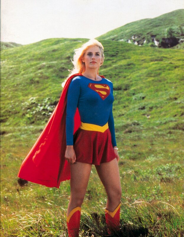 Supergirl in a field