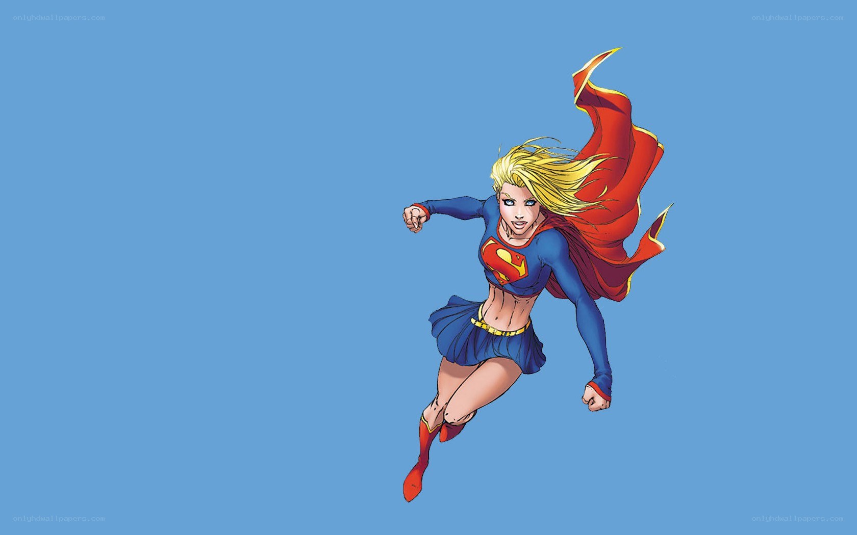 Supergirl in flight