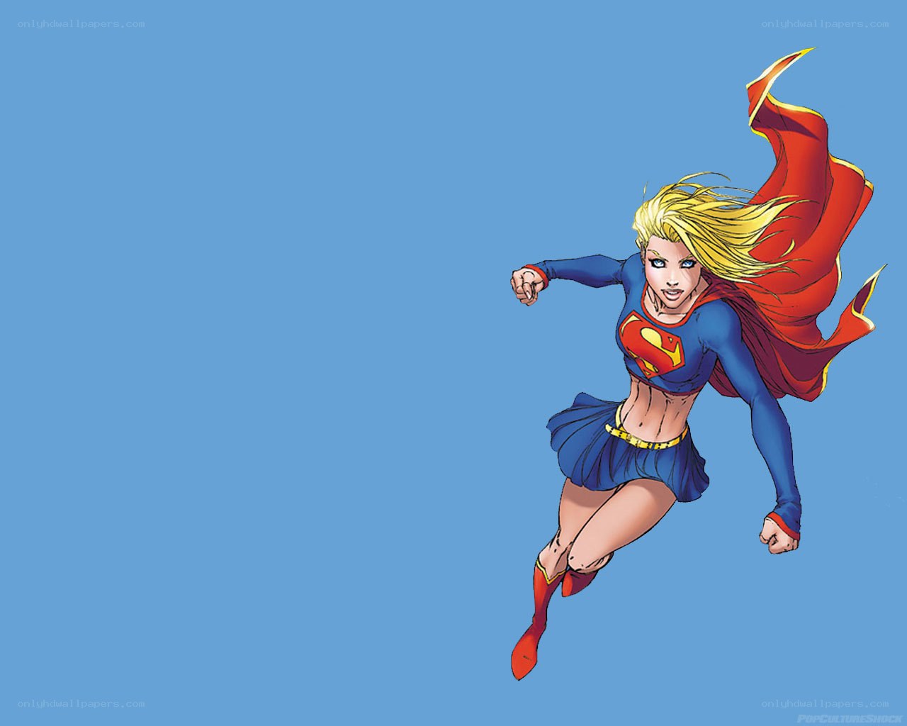 Supergirl in flight