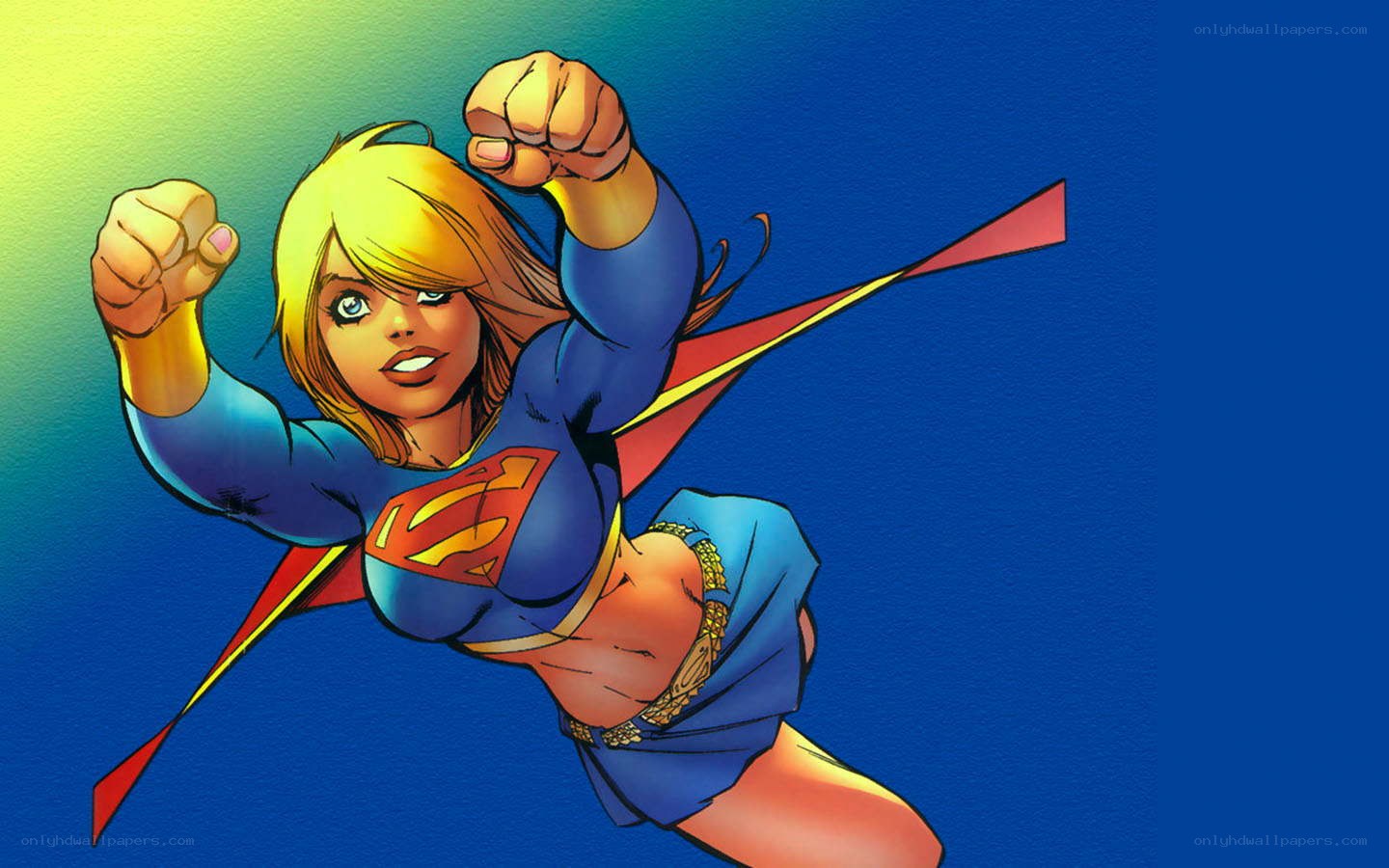 Supergirl in flight