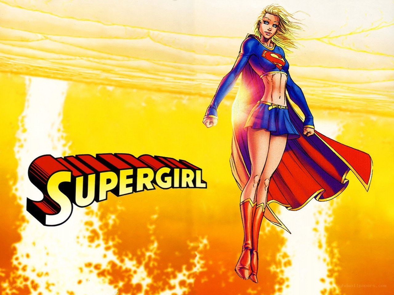 Supergirl in flight