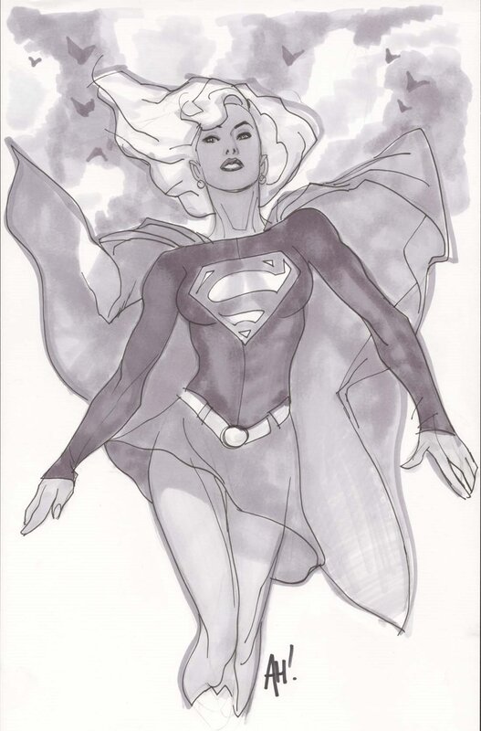 Supergirl in flight