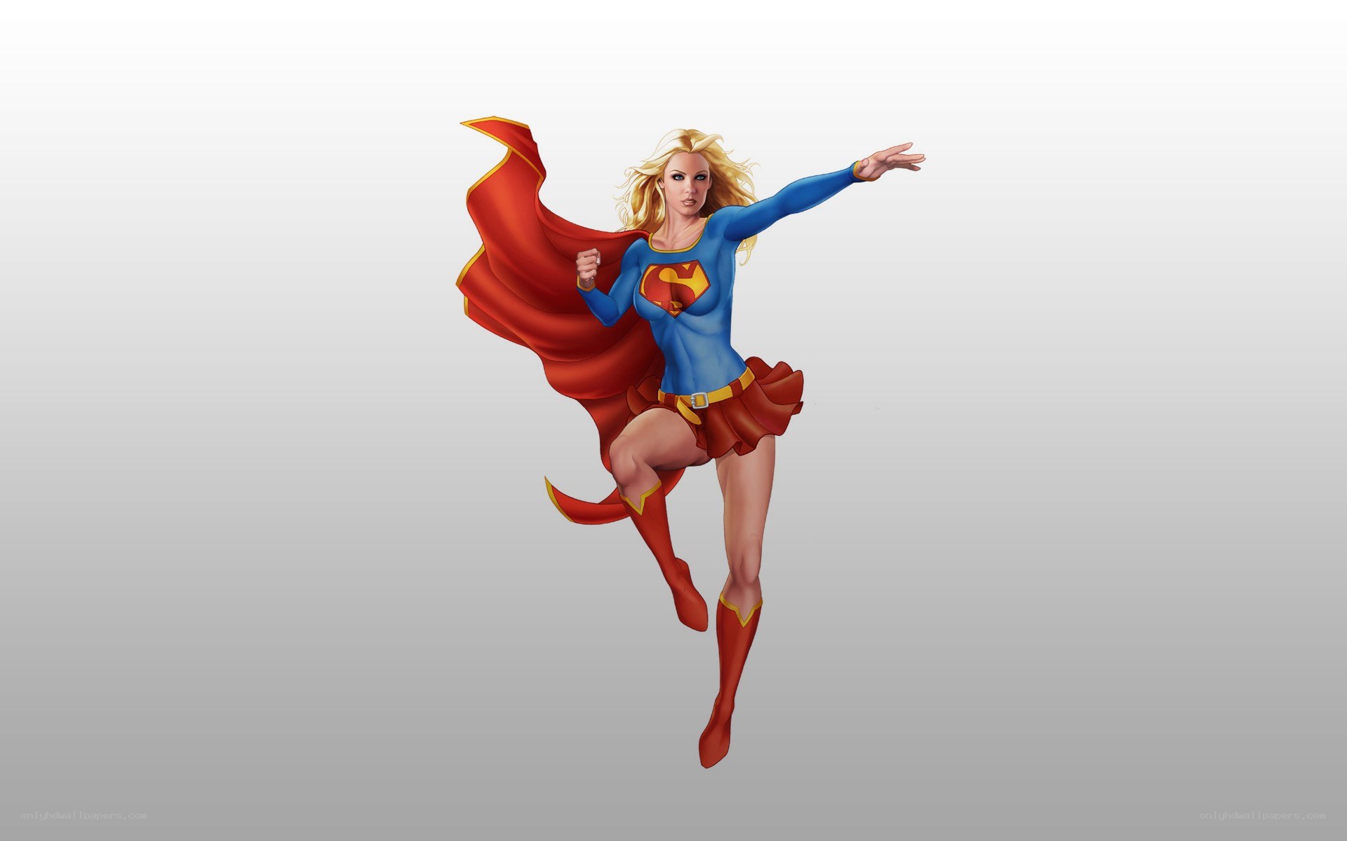 Supergirl in flight