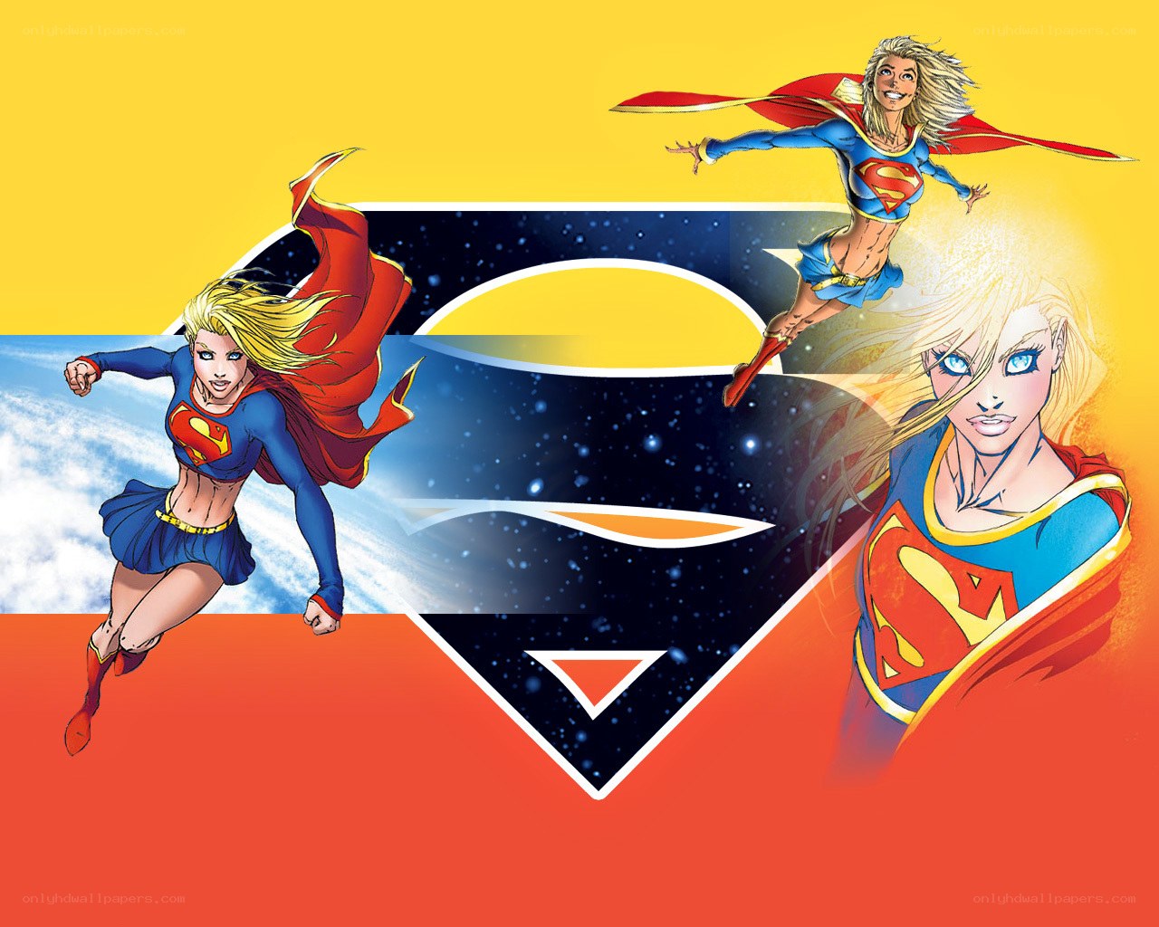 Supergirl in flight