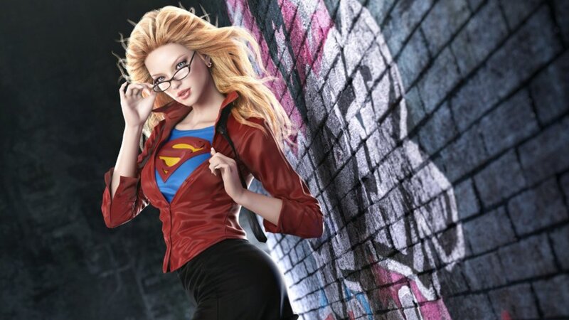 Supergirl in red jacket