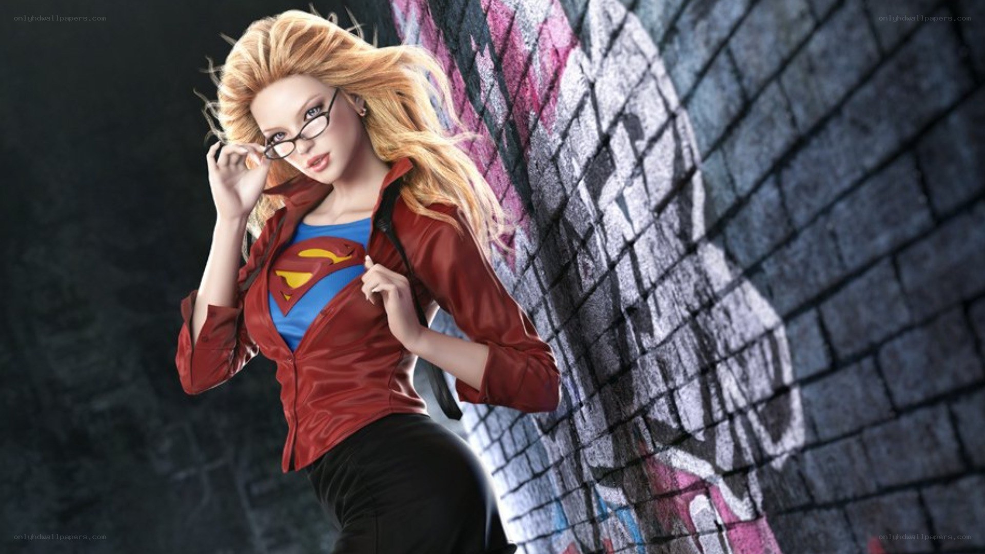 Supergirl in red jacket