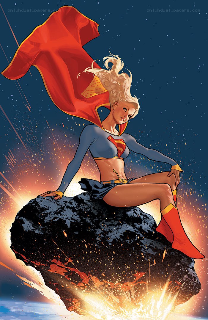 Supergirl on a meteor