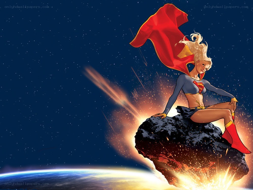 Supergirl on an asteroid