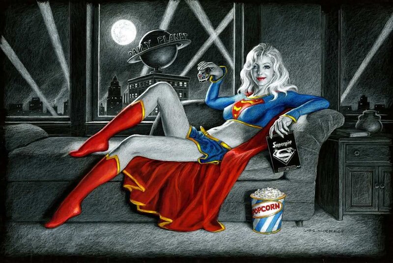 Supergirl on Couch