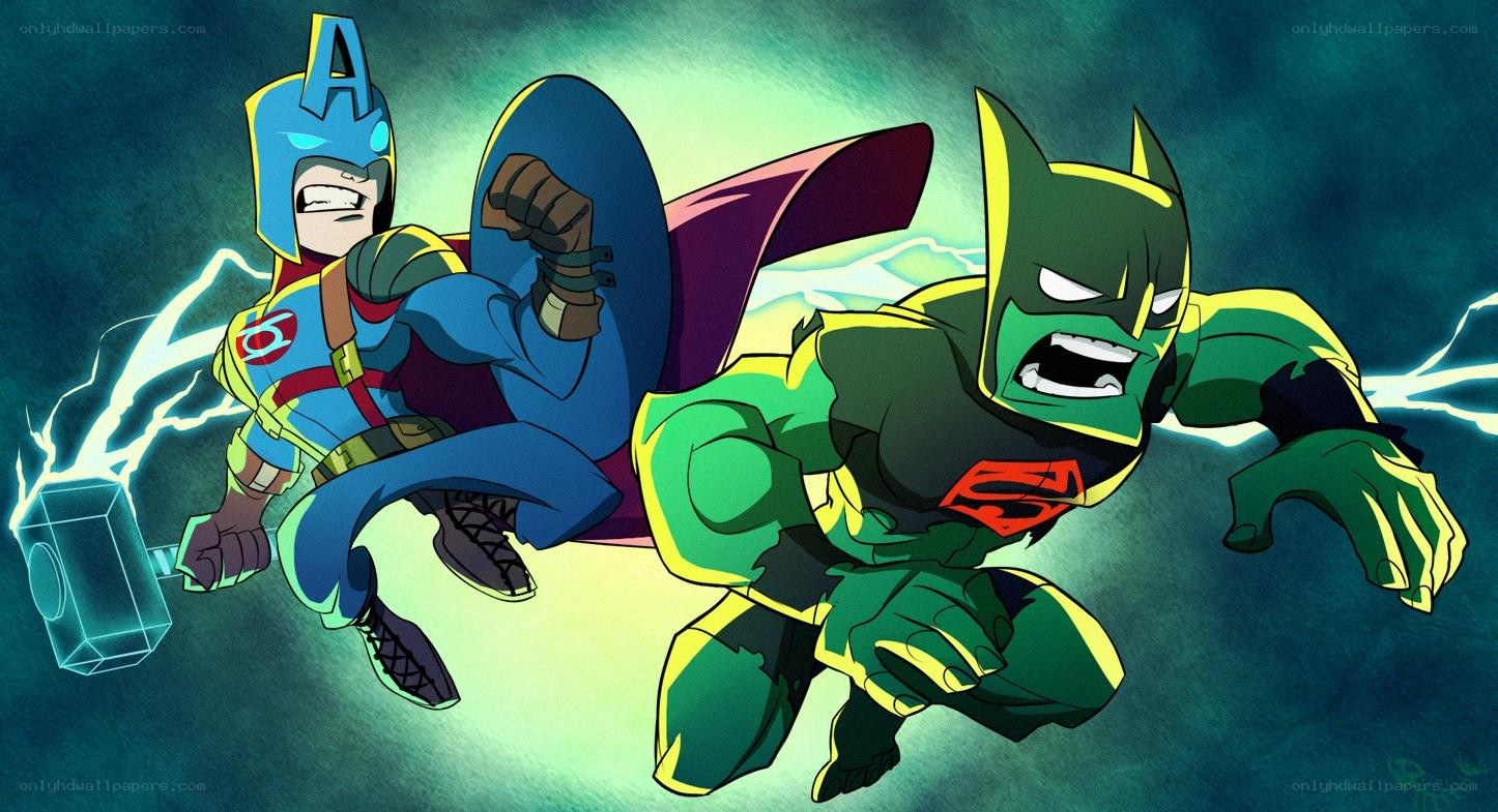 Superhero action scene