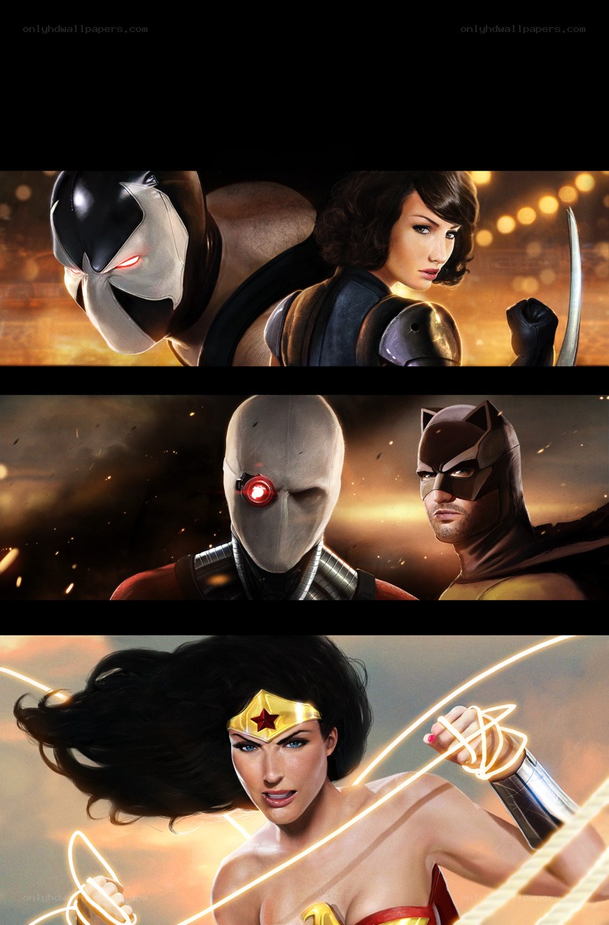 Superhero action scene collage