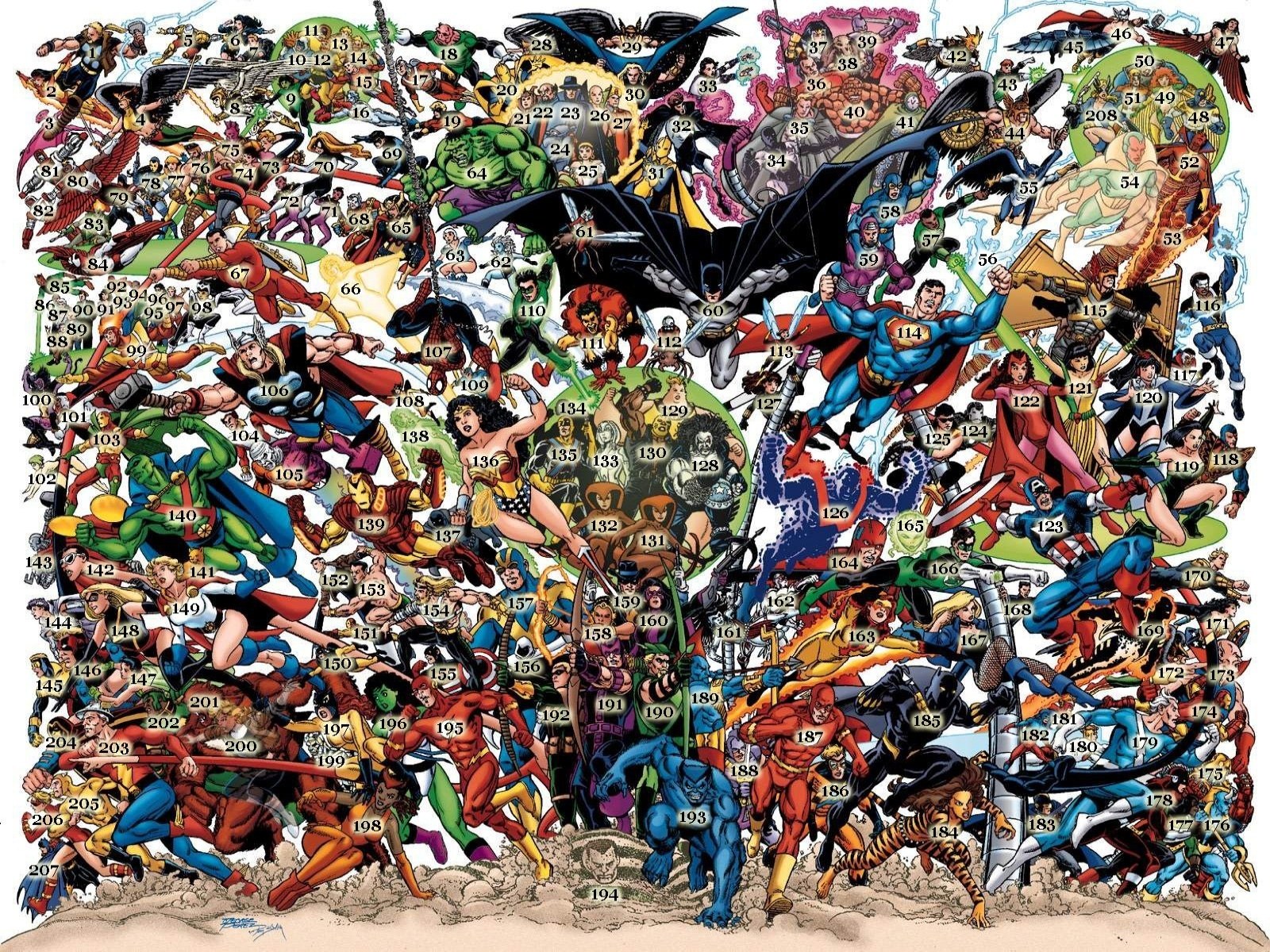 Superhero assembly illustration