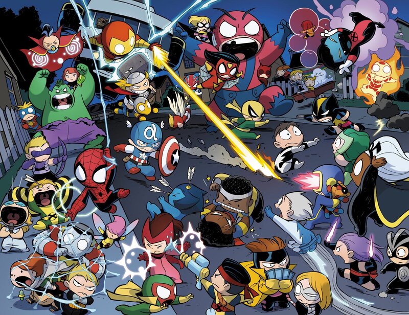 Superhero battle in the neighborhood