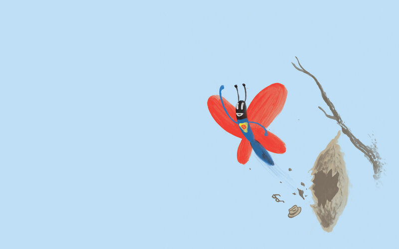 superhero butterfly flying