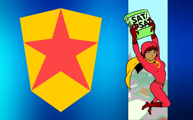 Superhero Character Holding Book