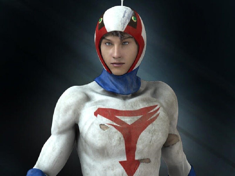 superhero character in costume