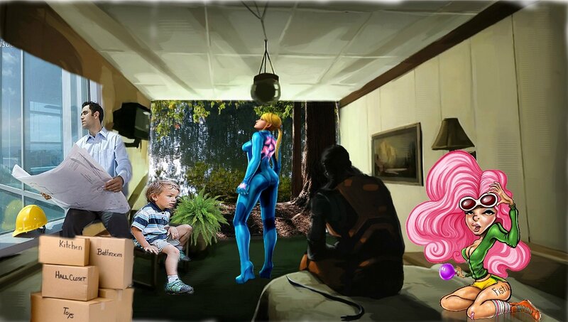 Superhero Characters in Room