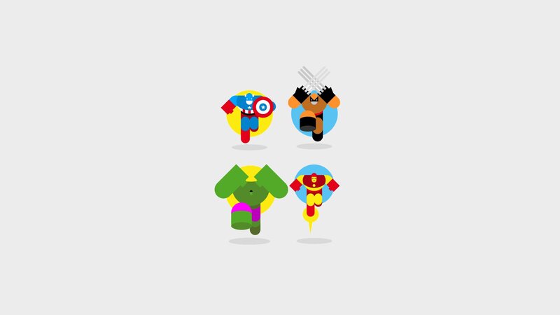 Superhero Characters — Red, Playful