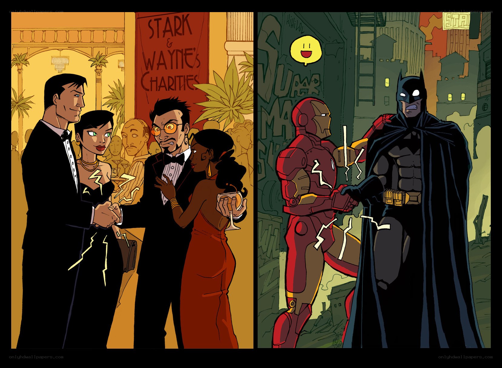 Superhero charity event and confrontation
