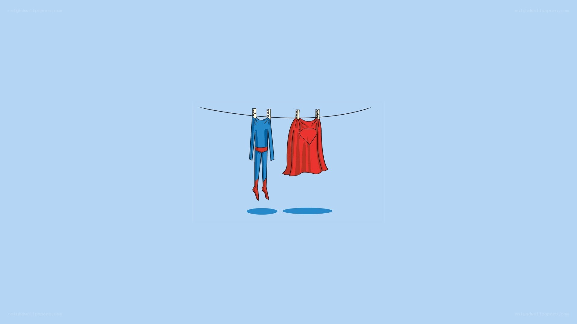 Superhero clothes on a line