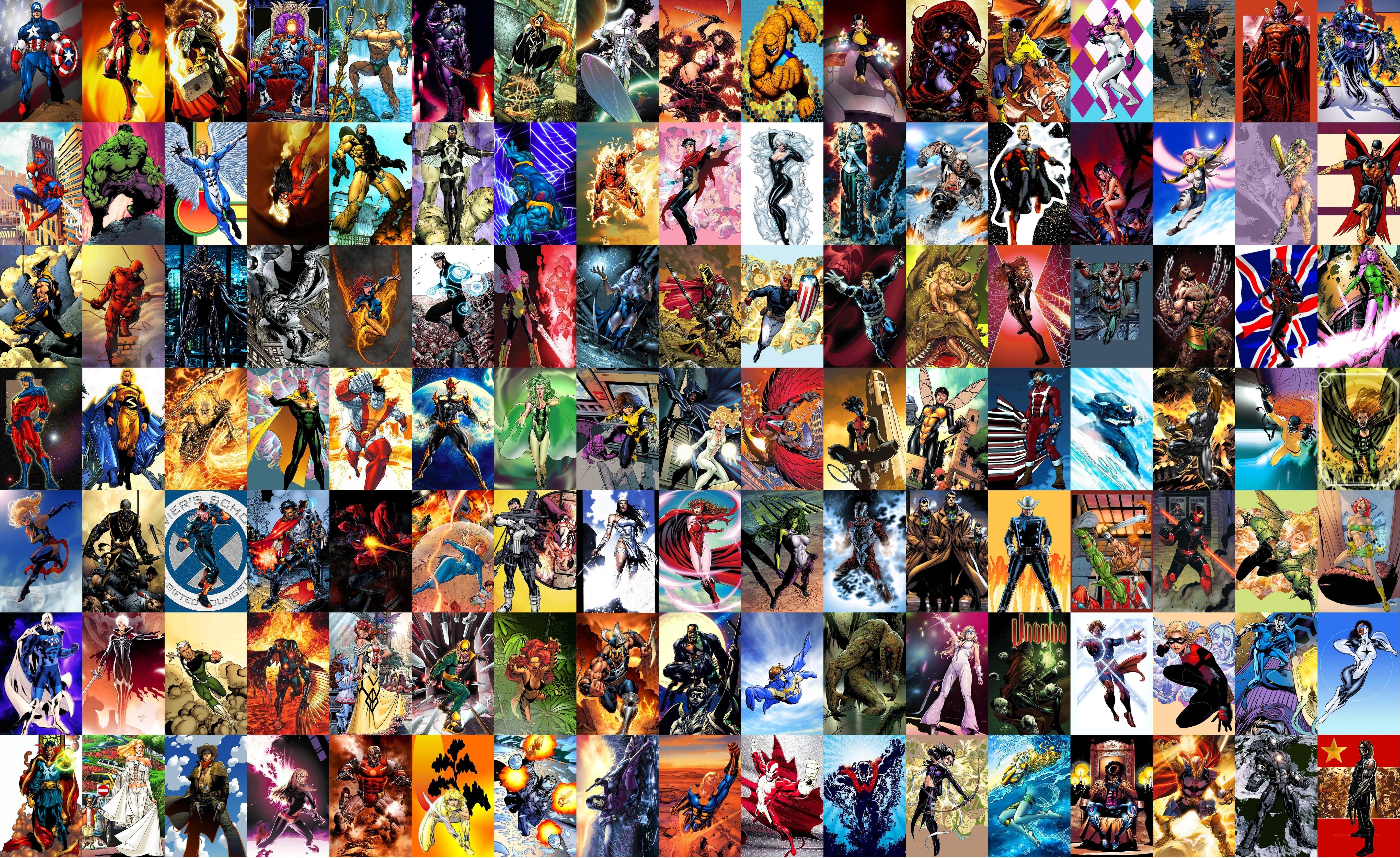 Superhero collage from comic books