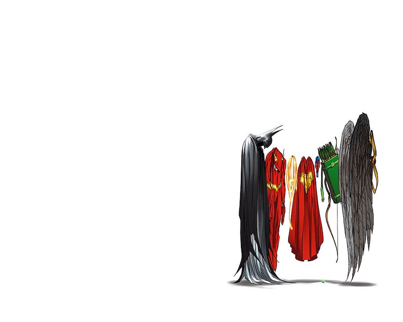 superhero costumes hanging