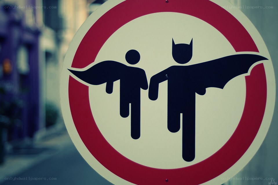 Superhero crossing sign