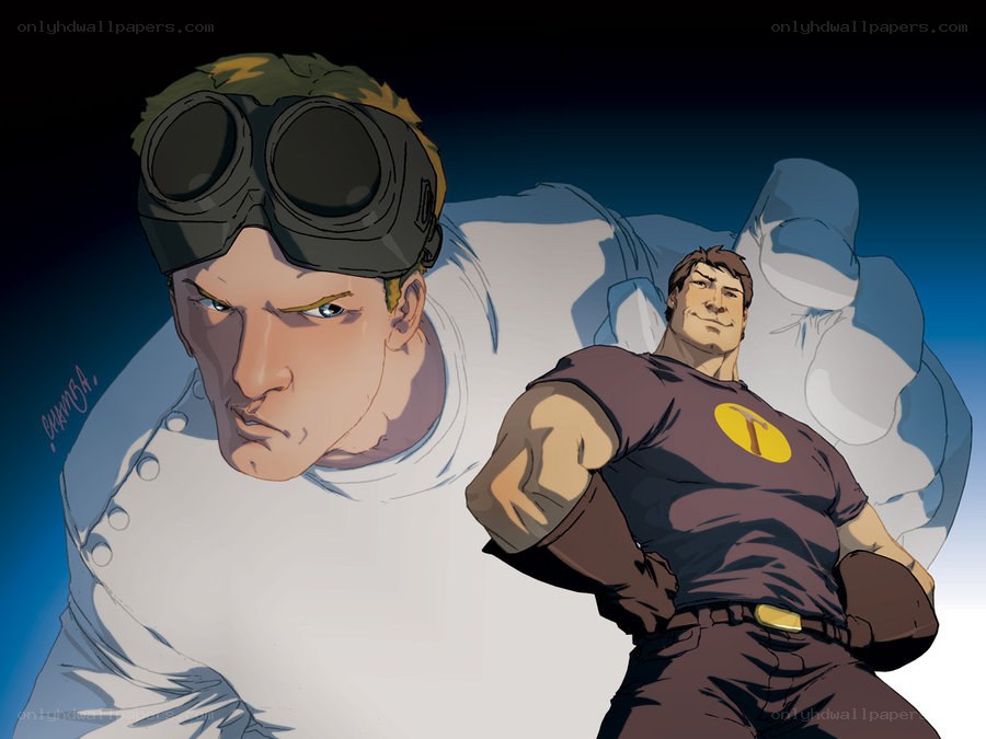 Superhero duo illustration