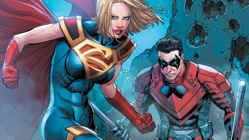 Superhero Duo in Action — Blue