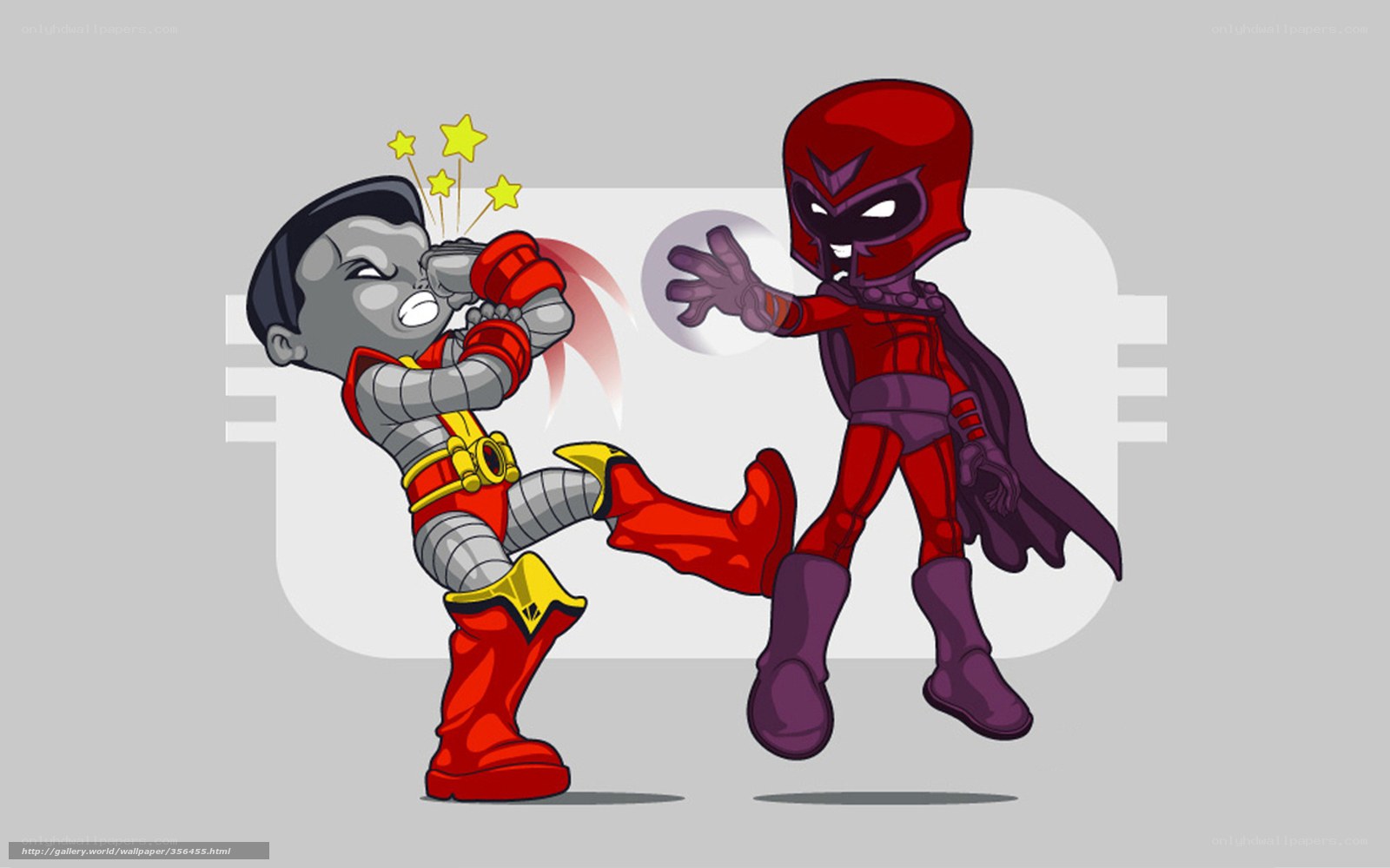 Superhero fight cartoon