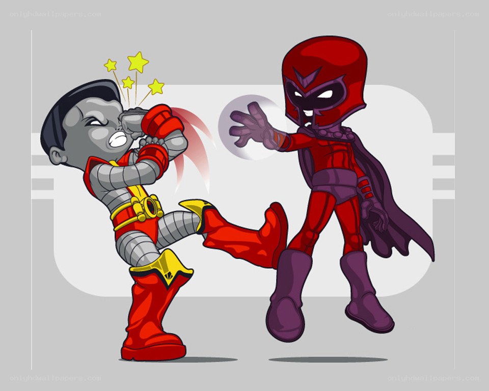 Superhero fight scene