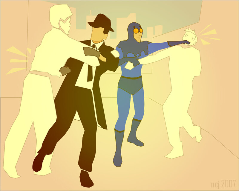 Superhero Fighting Criminals