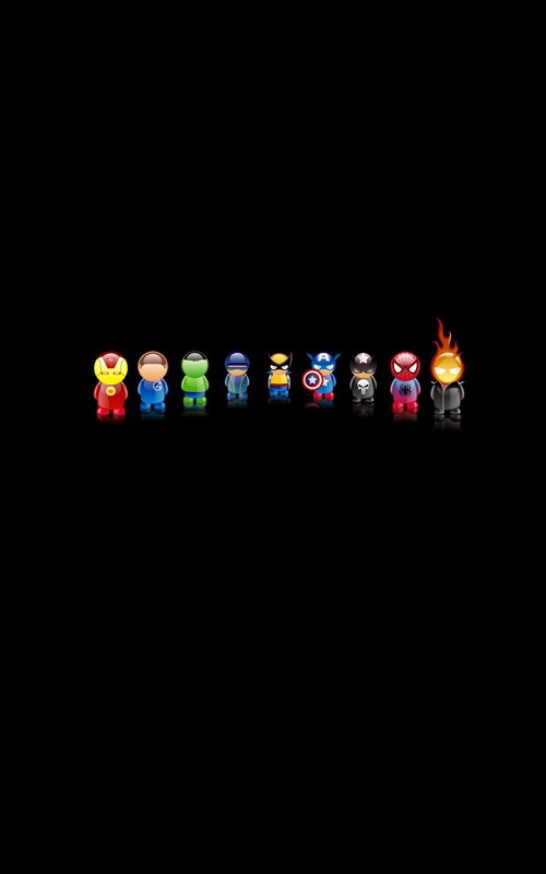 Superhero Figurines in a Row