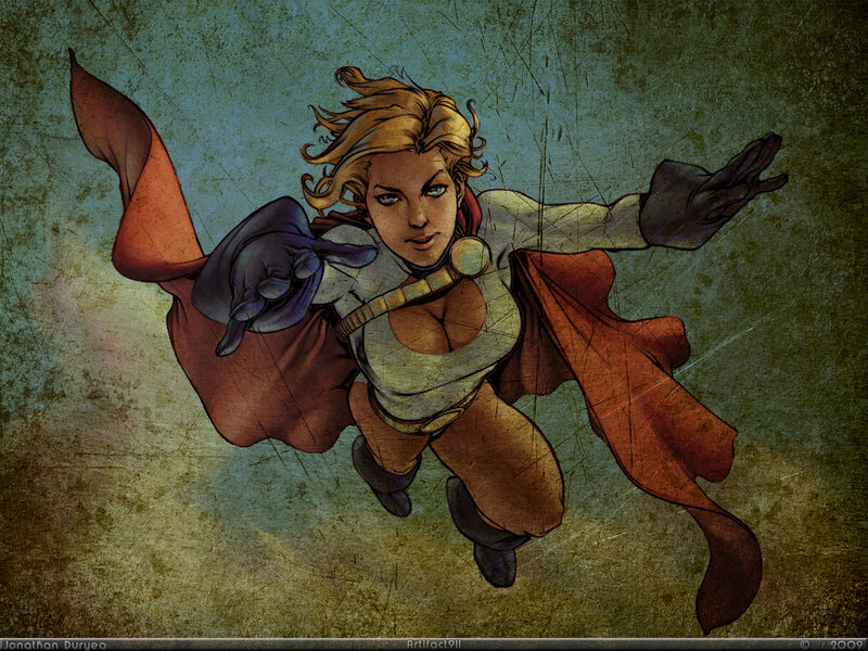 superhero flying through air