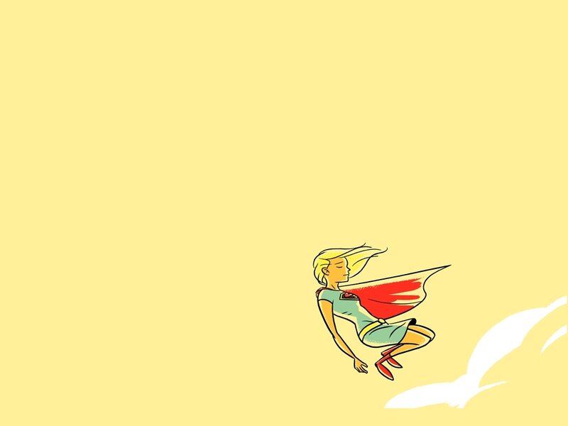 superhero flying through sky