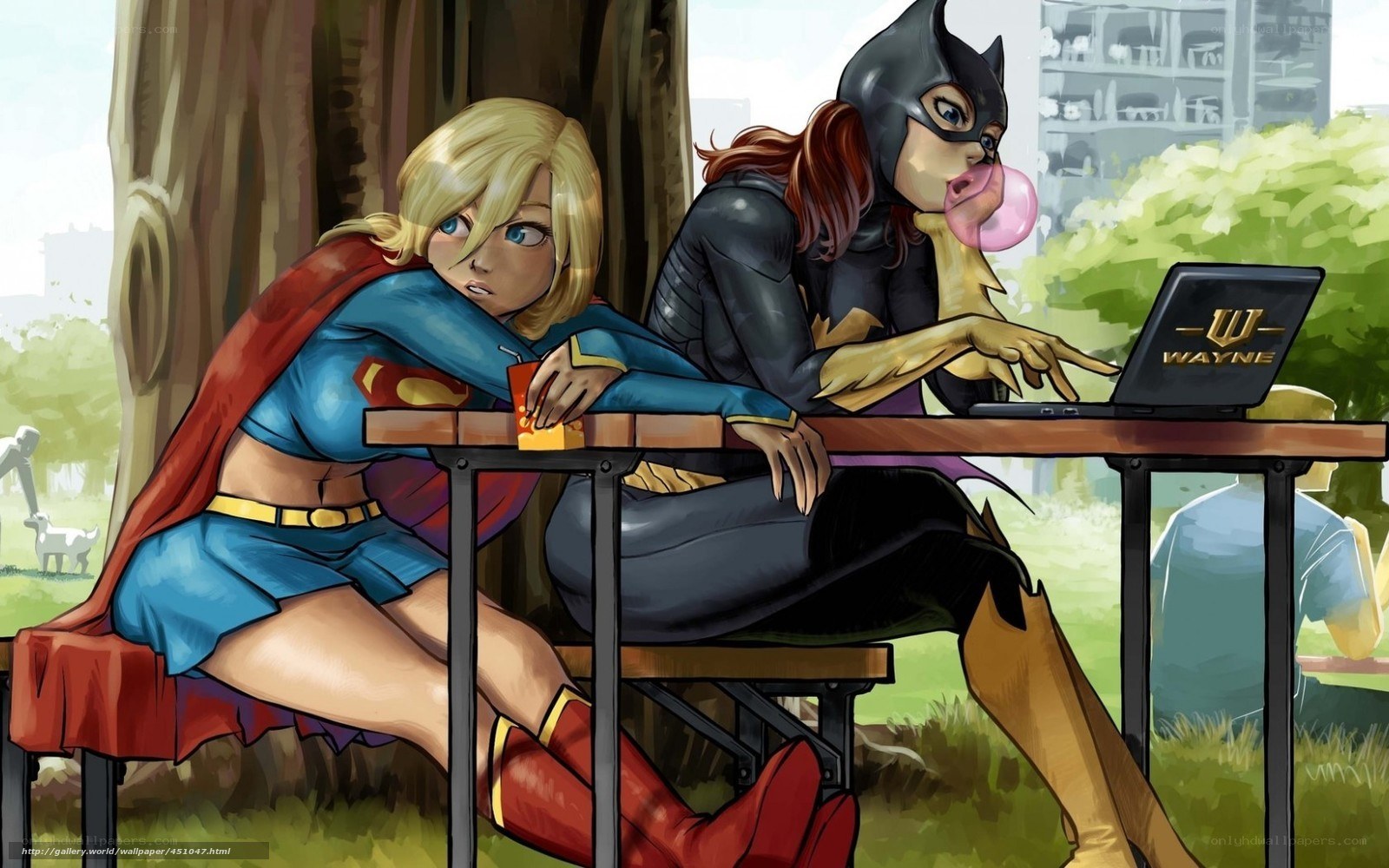 Superhero friends at park