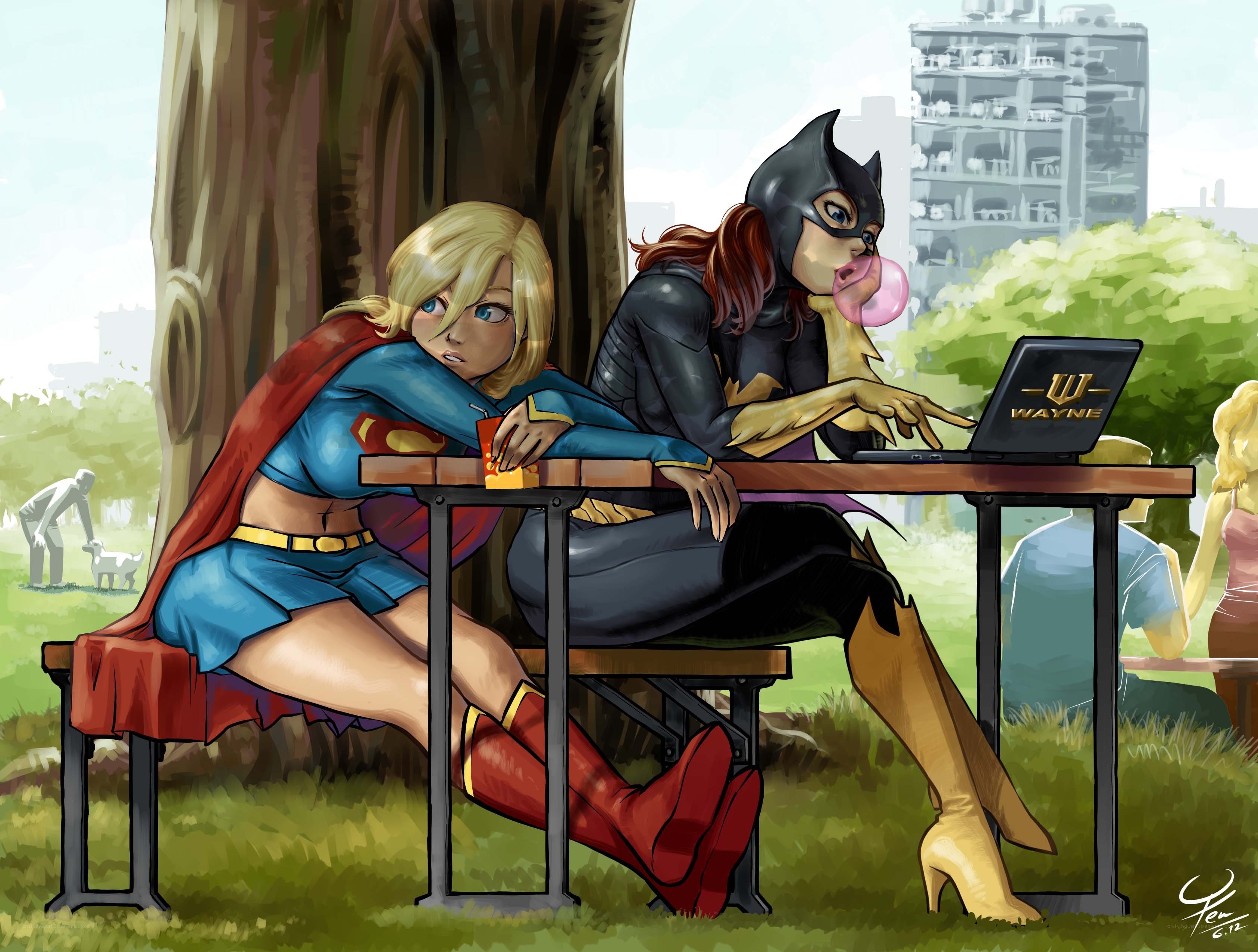Superhero friends in the park