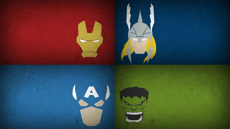 Superhero Heads in Quadrants