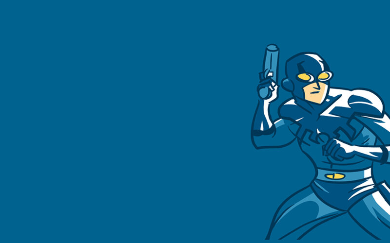 superhero holding a gun