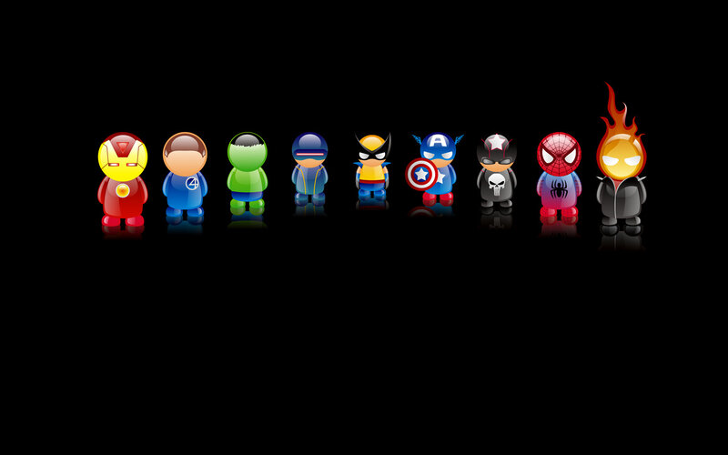 Superhero icons lineup